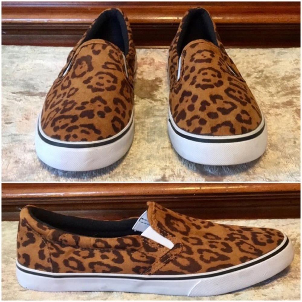 AEROPOSTALE Leopard Slip-On Sneakers EUC 10